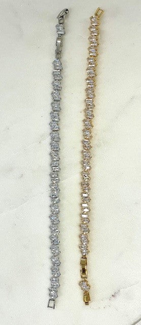 Jdcsb Double Crystal Silver Bracelet 20Cm Adj