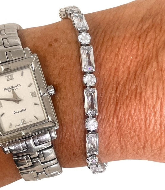 Jdrb Crystal Rectangular Cut Braclet
