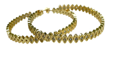 Jeehg Evil Eye Crystal Hoop Gold 5Cm