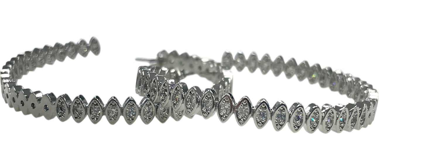 Jeehs Evil Eye Crystal Hoop Silver 5Cm