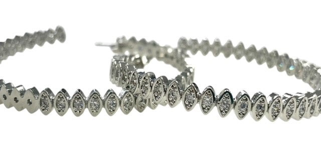 Jeehs Evil Eye Crystal Hoop Silver 5Cm