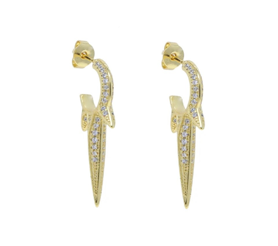 Jgdc Gold Rock Queen Crystal Earings