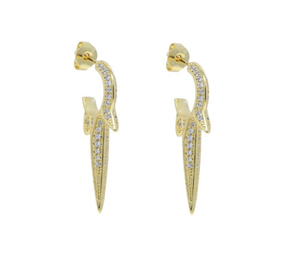 Jgdc Gold Rock Queen Crystal Earings