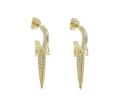 Jgdc Gold Rock Queen Crystal Earings