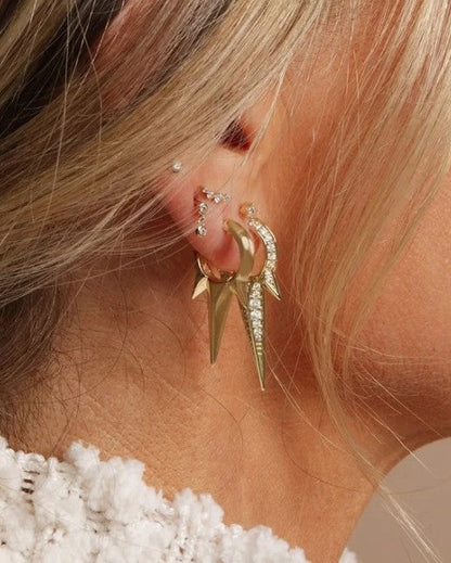 Jgdc Gold Rock Queen Crystal Earings