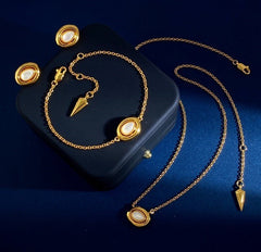 Jgme Gold Moonstone Earings