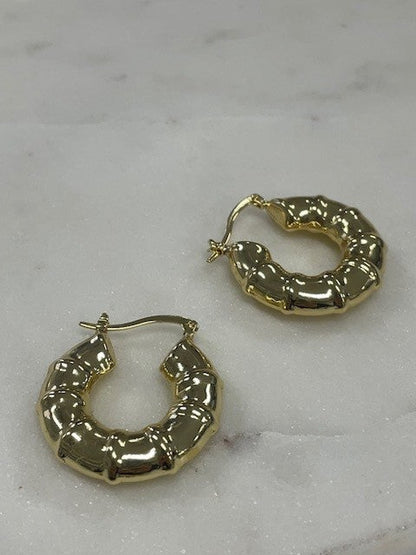 Jgrbh Gold Round Bamboo Hoops 3Cm