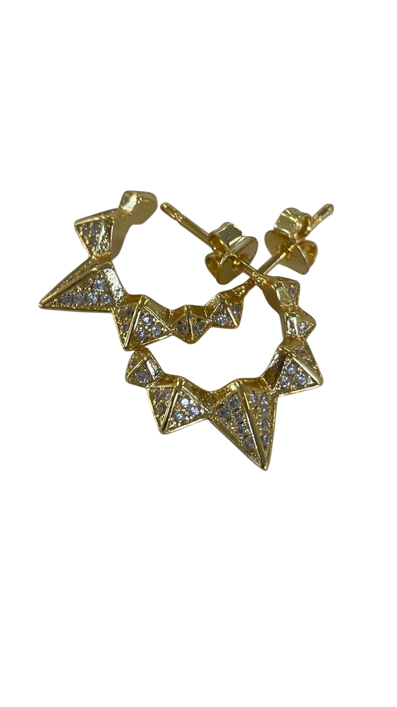 Jgae Gold Apex Crystal Earings 2Cm