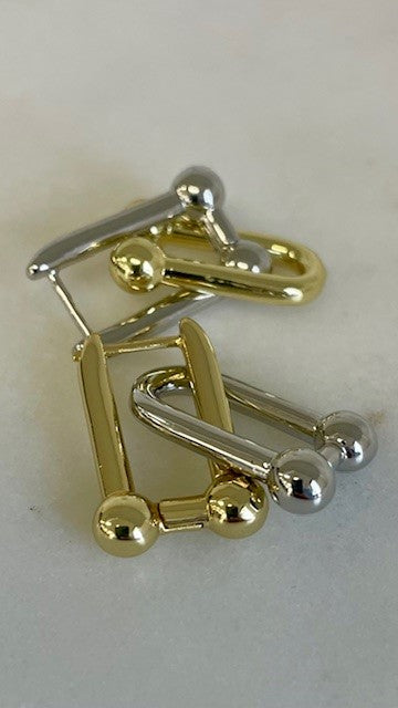 Jgsdi Silver/Gold Double Ball Interchange Earrings