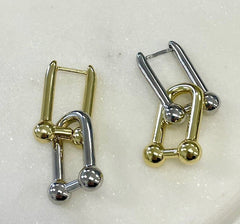 Jgsdi Silver/Gold Double Ball Interchange Earrings