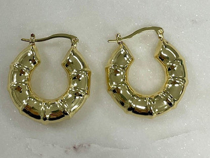 Jgrbh Gold Round Bamboo Hoops 3Cm