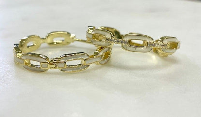 Jhwe White Paperclip Style Crystal Hoop 3.2Cm