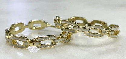 Jhwe White Paperclip Style Crystal Hoop 3.2Cm