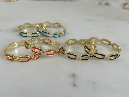 Jpchbl Blue Paperclip Style Crystal Hoop 3.2C