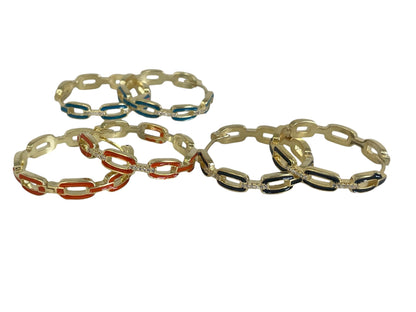 Jpcho Orange Paperclip Style Crystal Hoop 3.2C