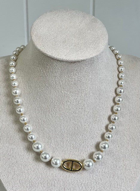 Jpn Gold Plated Deco Pearly Necklace