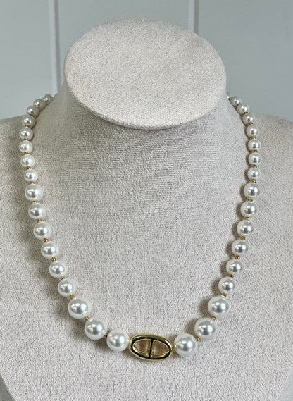 Jpn Gold Plated Deco Pearly Necklace