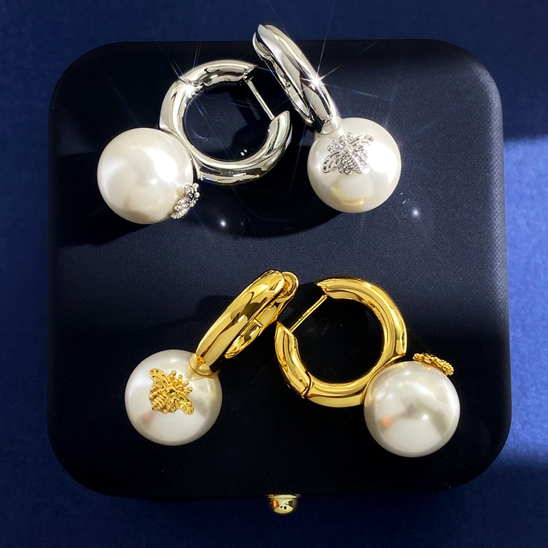 Jpgb Gold Earring Pearl/Gold Bee