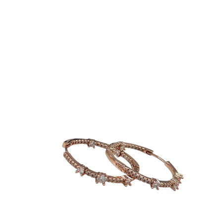 Jrch3Cm Rose Crystal Hoop Earings 3Cm