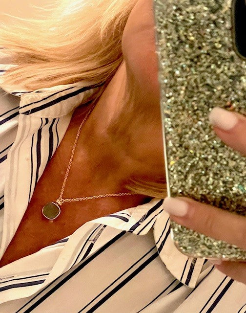 Jscan Square Crystal Aqua Marine Necklace