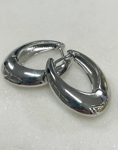 Jscc Silver 2Cm Chunky Crescent Earrings