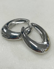 Jscc Silver 2Cm Chunky Crescent Earrings