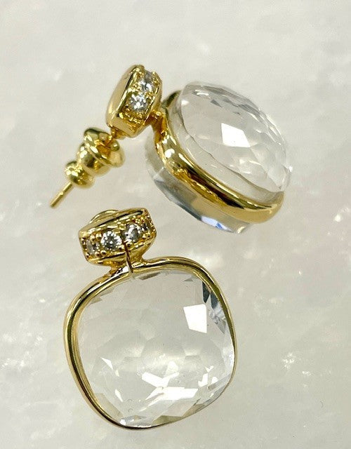 Jsce Square Crystal & Clear Earings