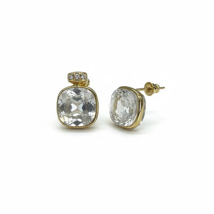 Jsce Square Crystal & Clear Earings