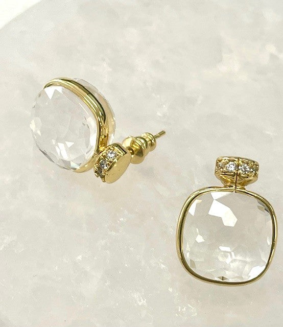 Jsce Square Crystal & Clear Earings