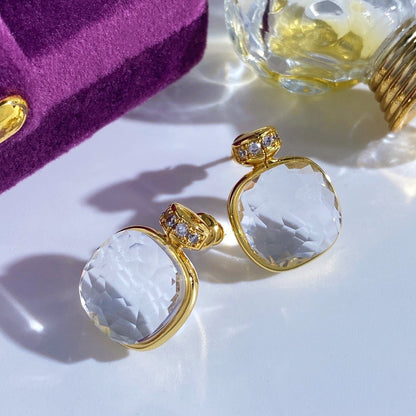 Jsce Square Crystal & Clear Earings