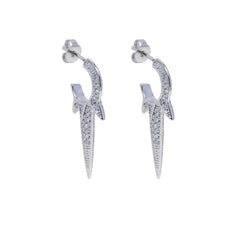 Jsdc Silver Rock Queen Crystal Earings