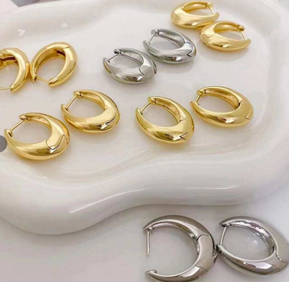 Jscc Silver 2Cm Chunky Crescent Earrings