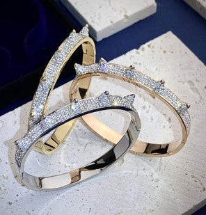 Jgsba Gold Crystal Rockstud Bangle
