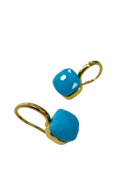 Jte Turquoise Bevelled Stone Earings