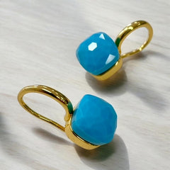 Jte Turquoise Bevelled Stone Earings