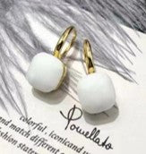 Jwe White Bevelled Stone Earings