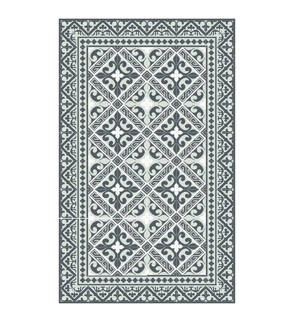 Flor de Lis Gray vinyl rug packshot