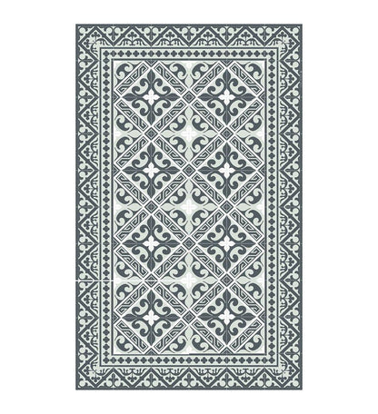 Flor de Lis Gray vinyl rug packshot