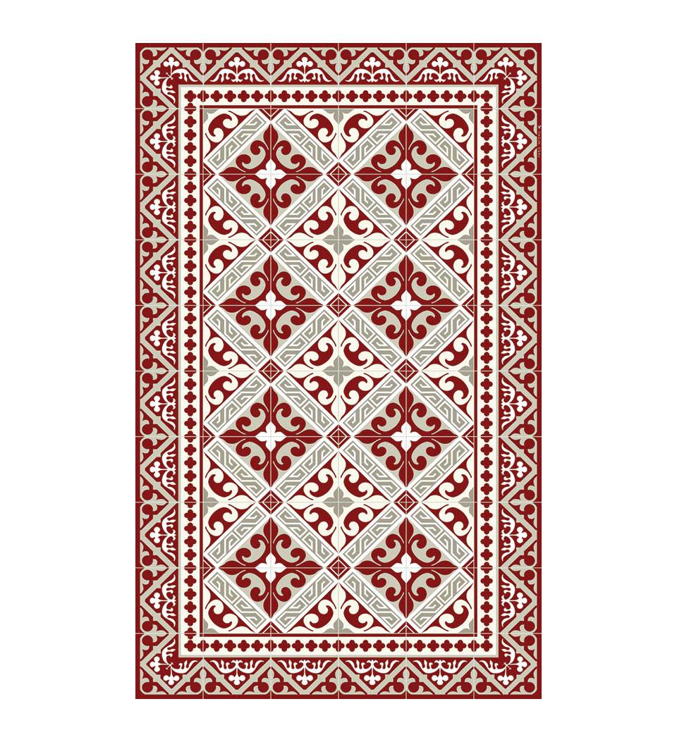 Flor de Lis Red vinyl rug packshot