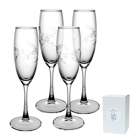 HANSEN ENGRAVED VINE FLUTE SET4