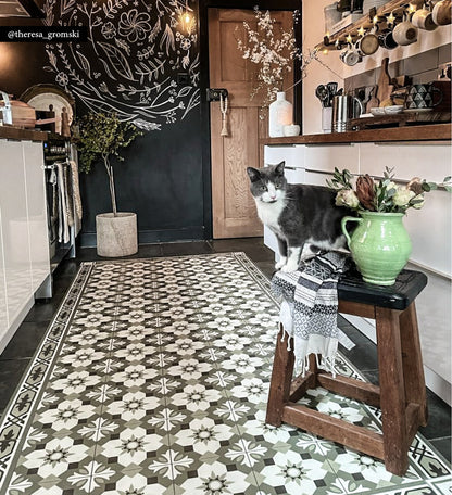 Amsterdam Forest vinyl rug in room setting