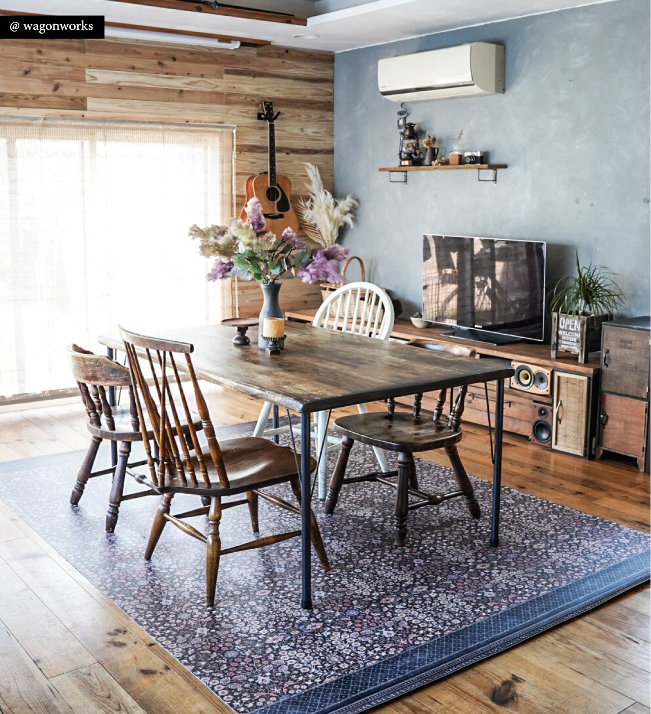 Bohemian Garden Spring Vinyl Rug Third Lifestyle