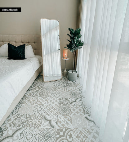 Eclectic Natural Modern Vinyl Rug Lifestyle Setting