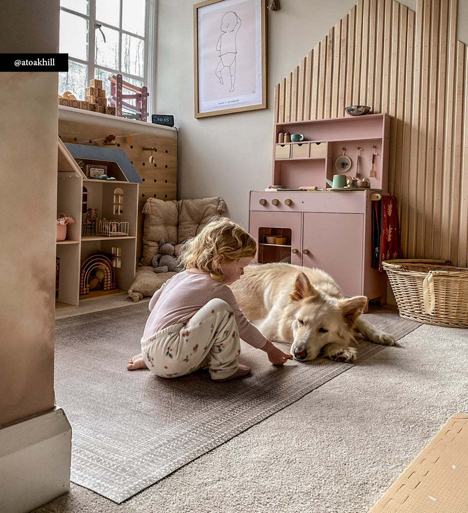 Emilia Natural Vinyl Rug Second Lifestyle