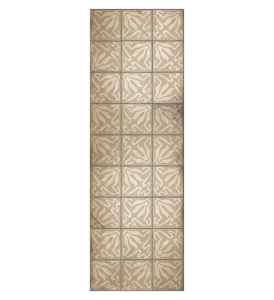 Borgo Lily Stone Antique Vinyl Rug Detailed