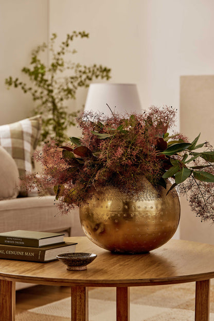 Alma Gold Textured Vase D30Xh26Cm