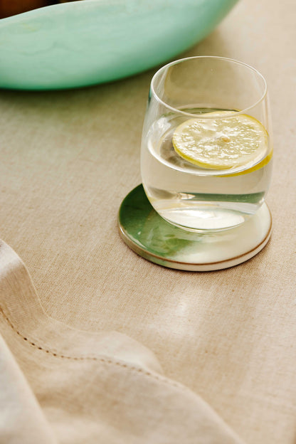 Ceramic Green Ombre Coaster Set 4 D10X.8Cm