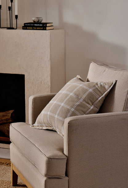 Morris Coffee Check Occasional Chair 88X83X90Cm