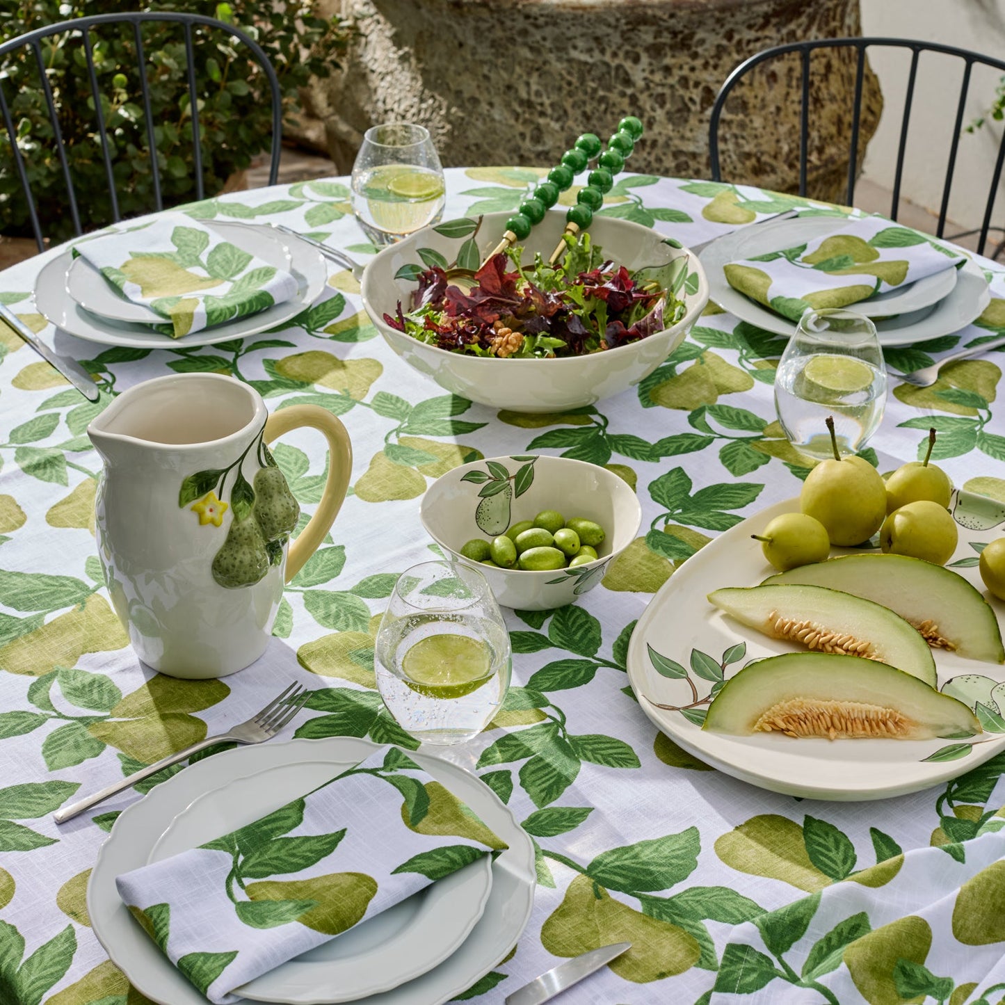 Pear Tree Green Tablecloth