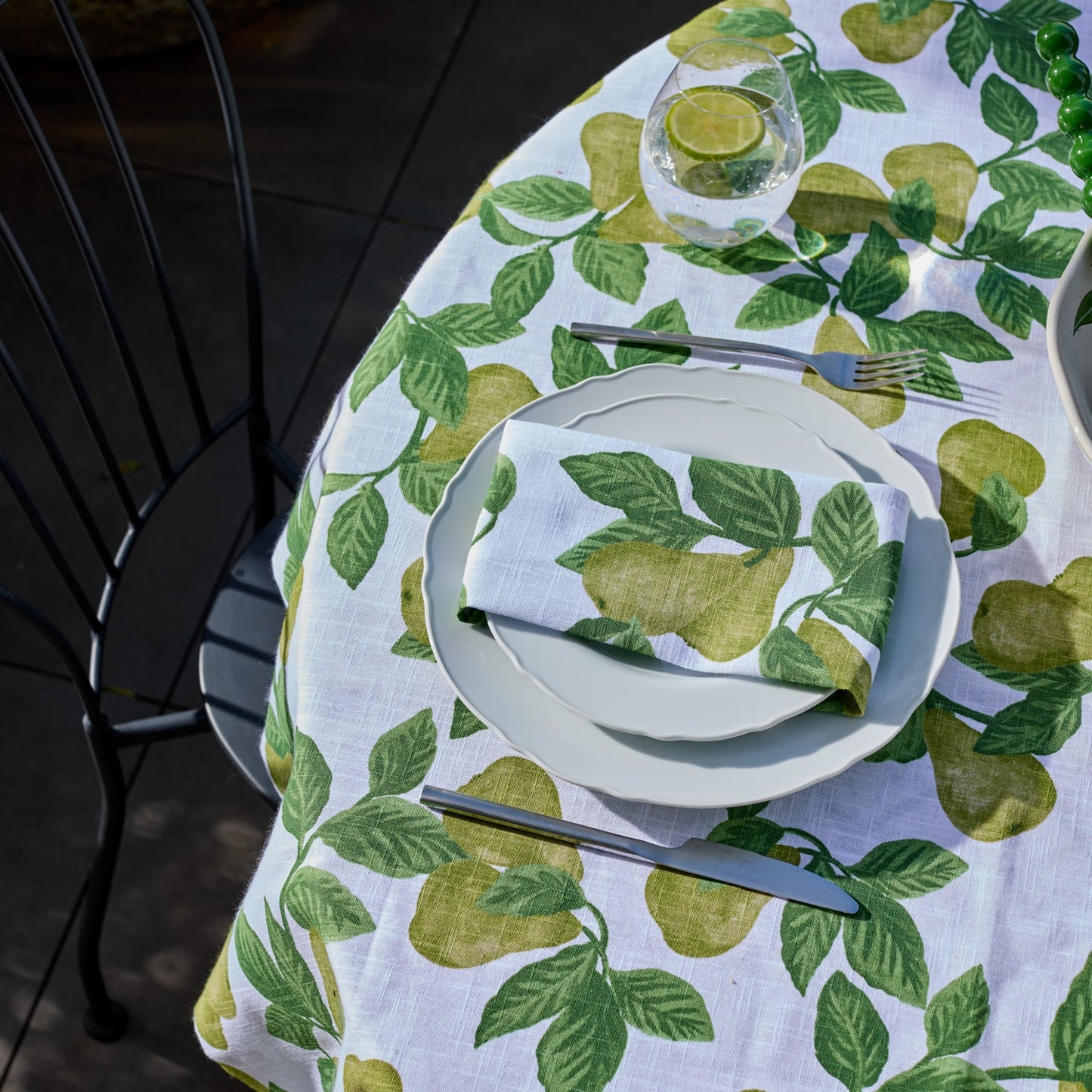 Pear Tree Green Tablecloth